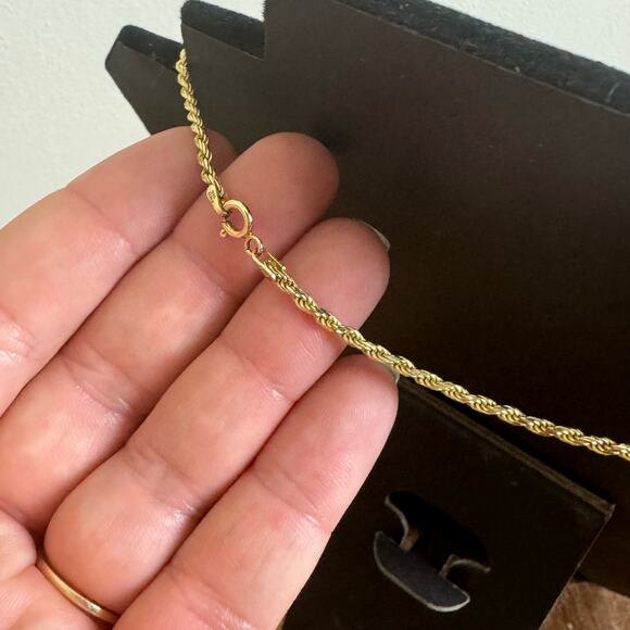 DaneCraft VINTAGE Gold Vermeil Rolled Rope chain necklace - Picture 3 of 6